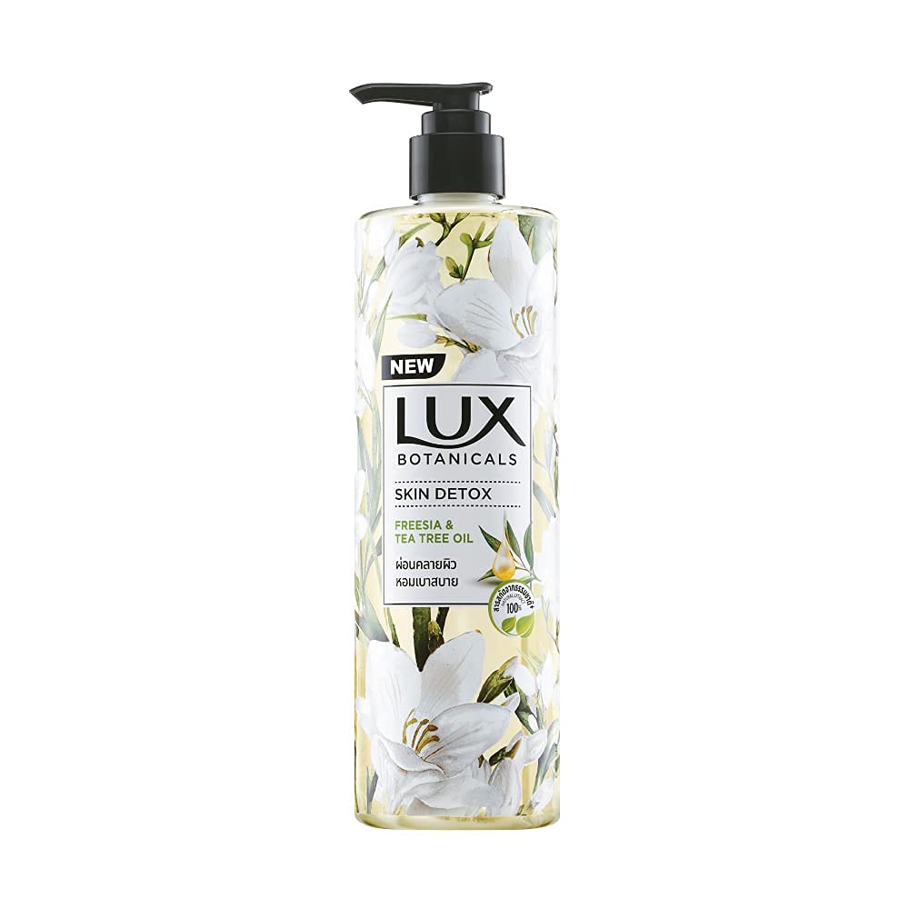 Lux Botanicals Skin Detox Body Wash With Freesia&Tea Tree Oil Extracts For Women,100% Natural Extracts,Purifying&Gentle Shower Gel For Nourished&Revived Skin,Refreshing Fragrance,No Parabens,450 Ml