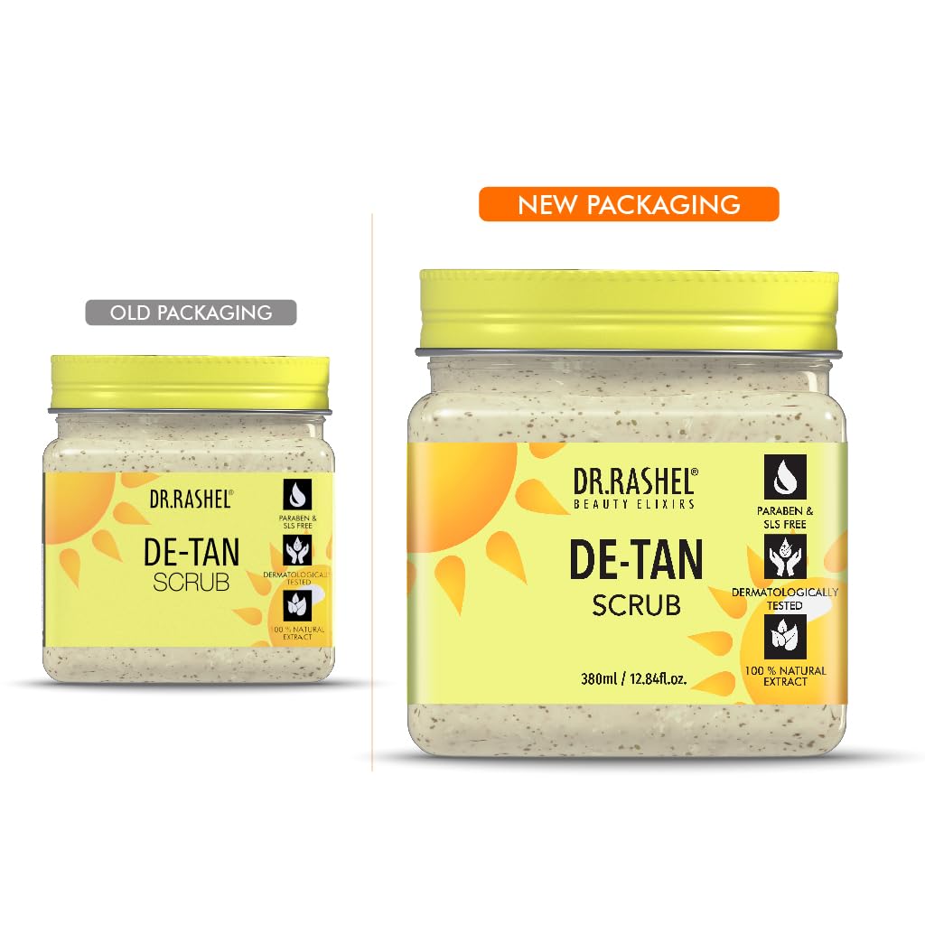 DR.RASHEL De-Tan Scrub For Face & Body (380 Ml) For Deep Exfoliation, Dead Skin Remove, Blackhead Remove