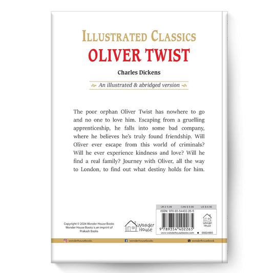 Oliver Twist : Illustrated Abridged Children Classics English Novel with Review Questions Hardcover Book
