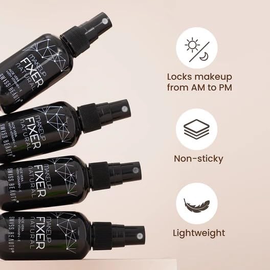 Swiss Beauty Long lasting Misty Finish Professional Makeup Fixer Spray for Face makeup | With Aloe Vera and Vitamin- E | Light weight, quick dry makeup Setting spray |50 ML|