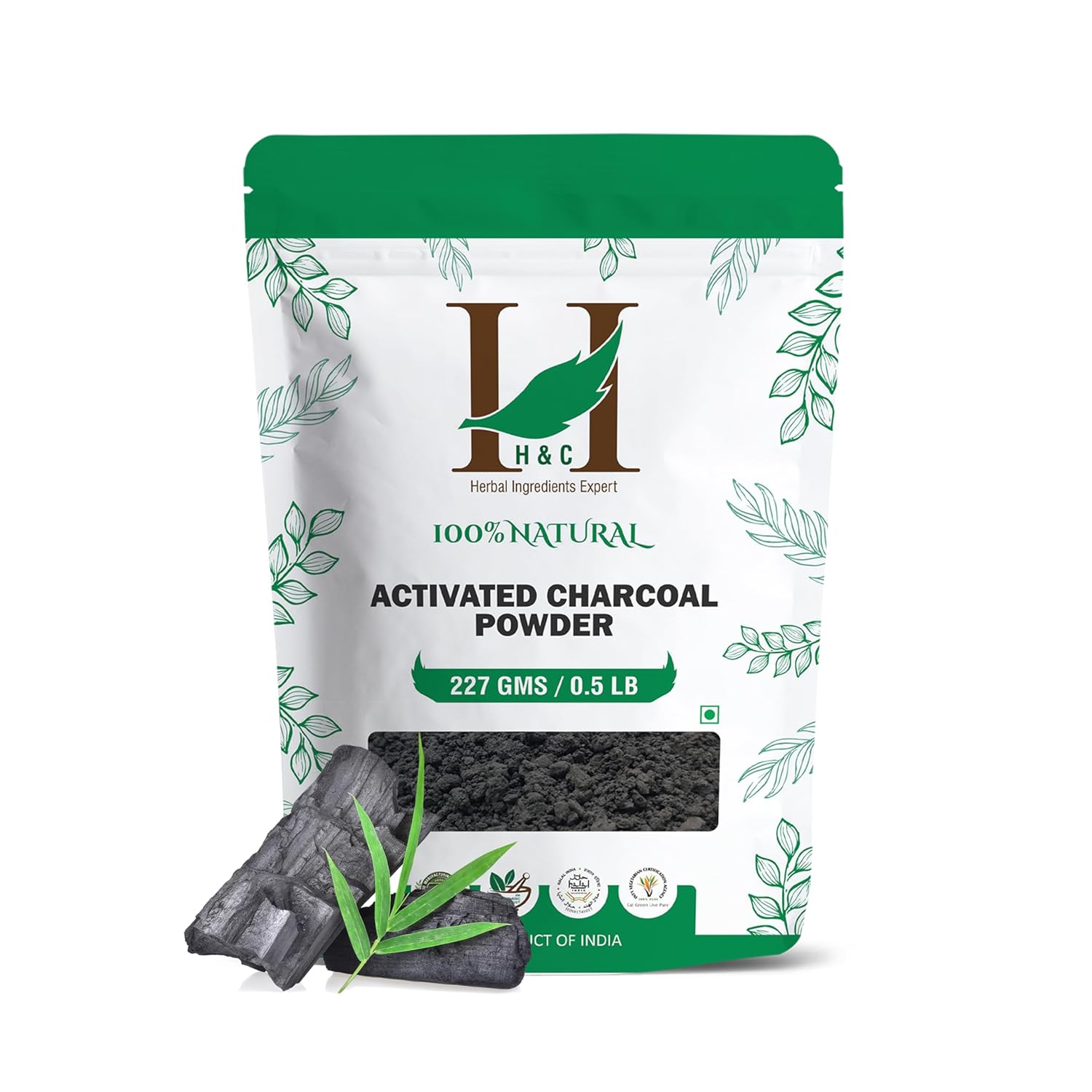 H&C Herbal Ingredients Expert Natural Activated Charcoal Powder 227gm | Detoxifies Your Skin
