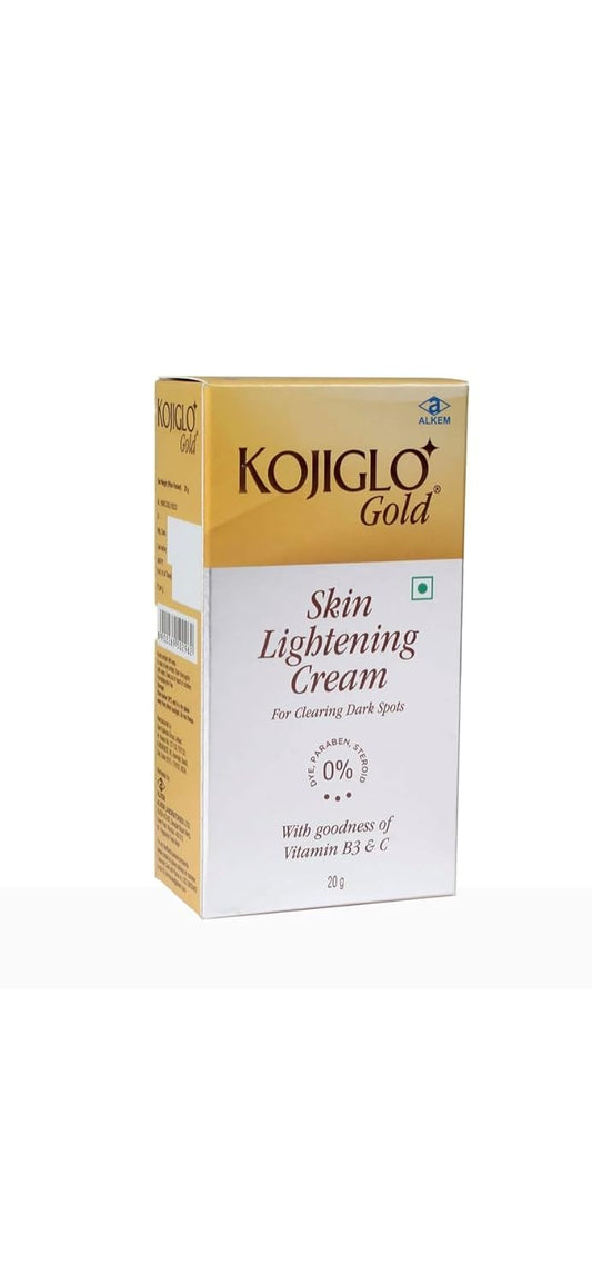 Kojiglo Gold Skin Lightening Cream (20gm) For Dark Spots, Skin Brightener