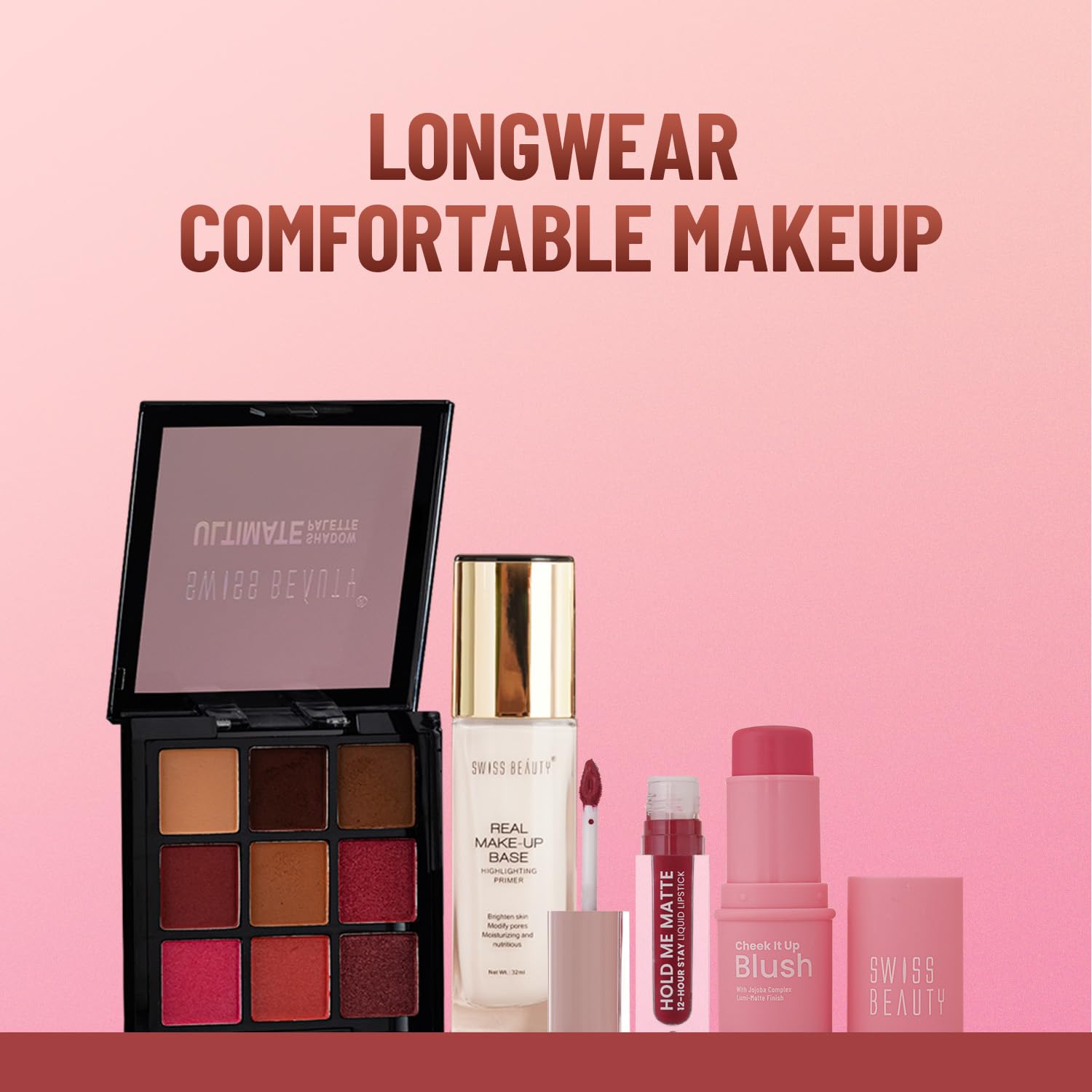 Swiss Beauty Cheek It Up Blush for Cheeks|Lumi-Matte Finish | Lightweight | Easily Blendable | With Jojoba Oil | Shade- Mood Lifter Coral, 8g