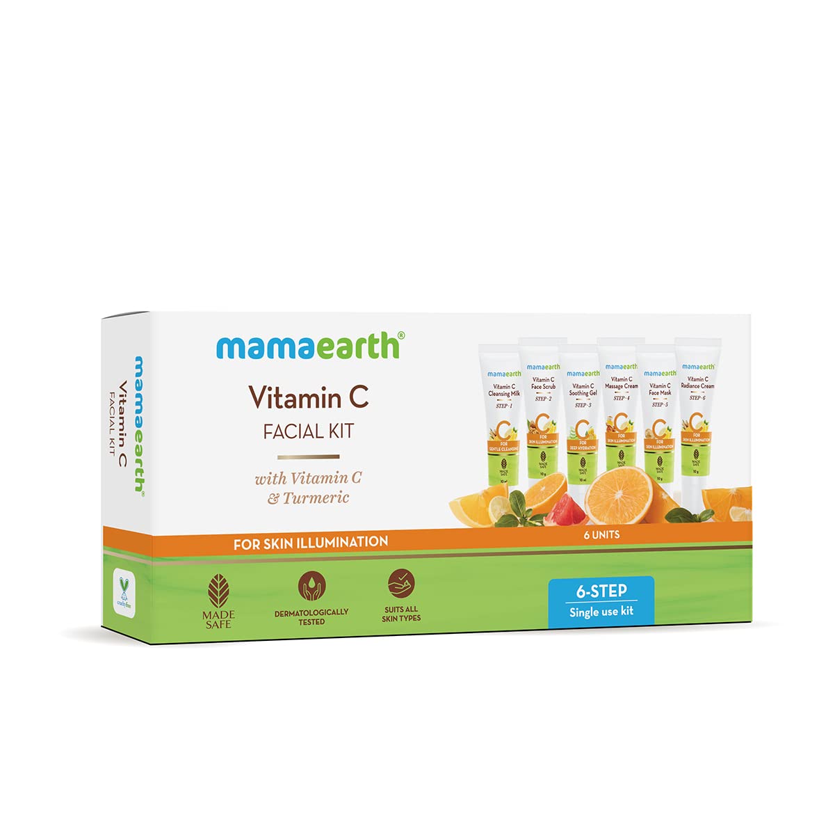 Mamaearth Facial Kit with Vitamin C & Turmeric for Skin Illumination - Kit