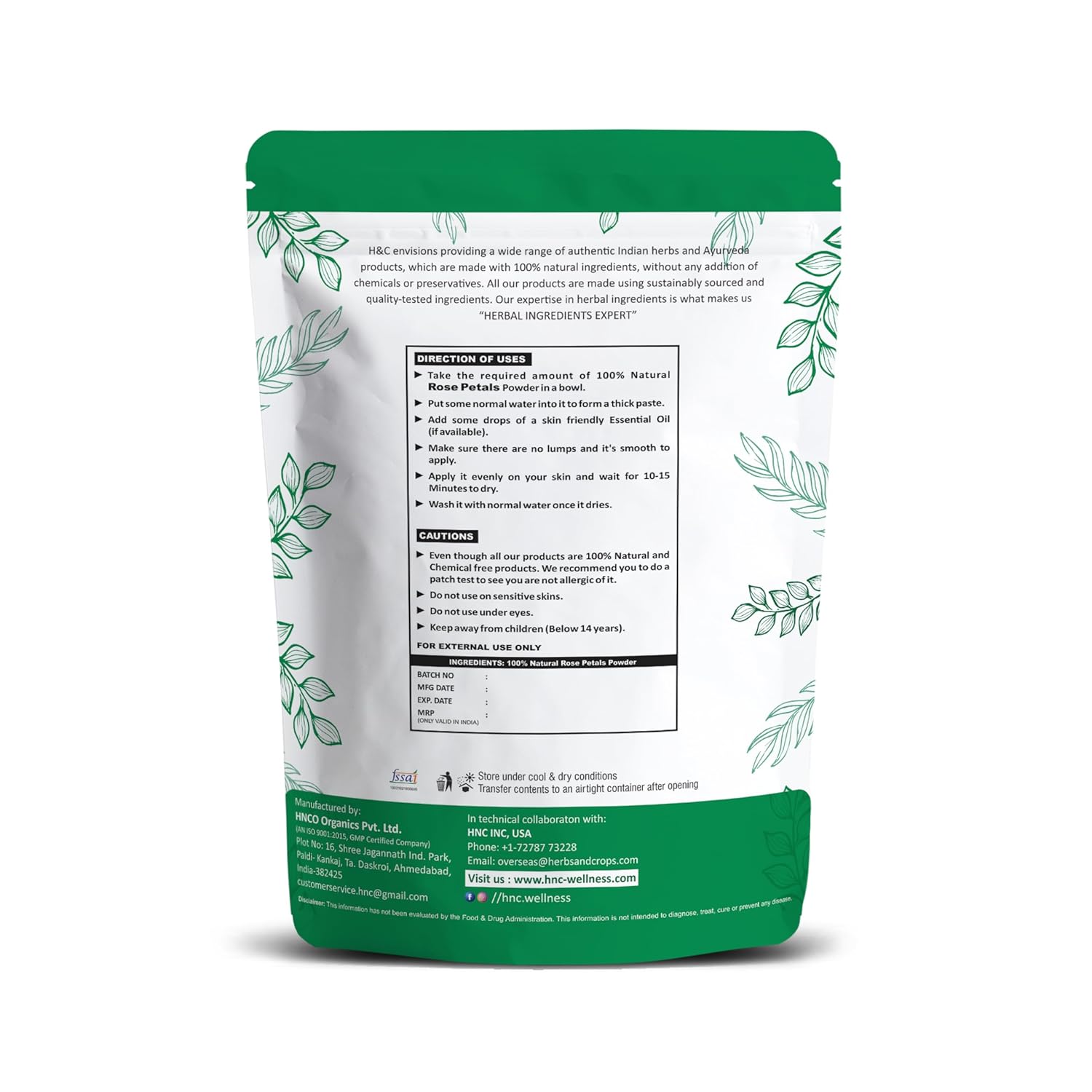 H&C Herbal Ingredients Expert Natural Activated Charcoal Powder 227gm | Detoxifies Your Skin