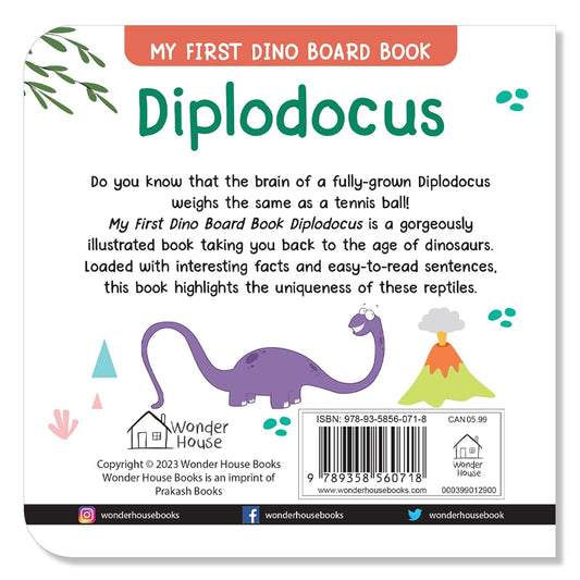 Diplodocus – My First Dino Board Book: Illustrated Dinosaur Picture Book for Kids | Board Book