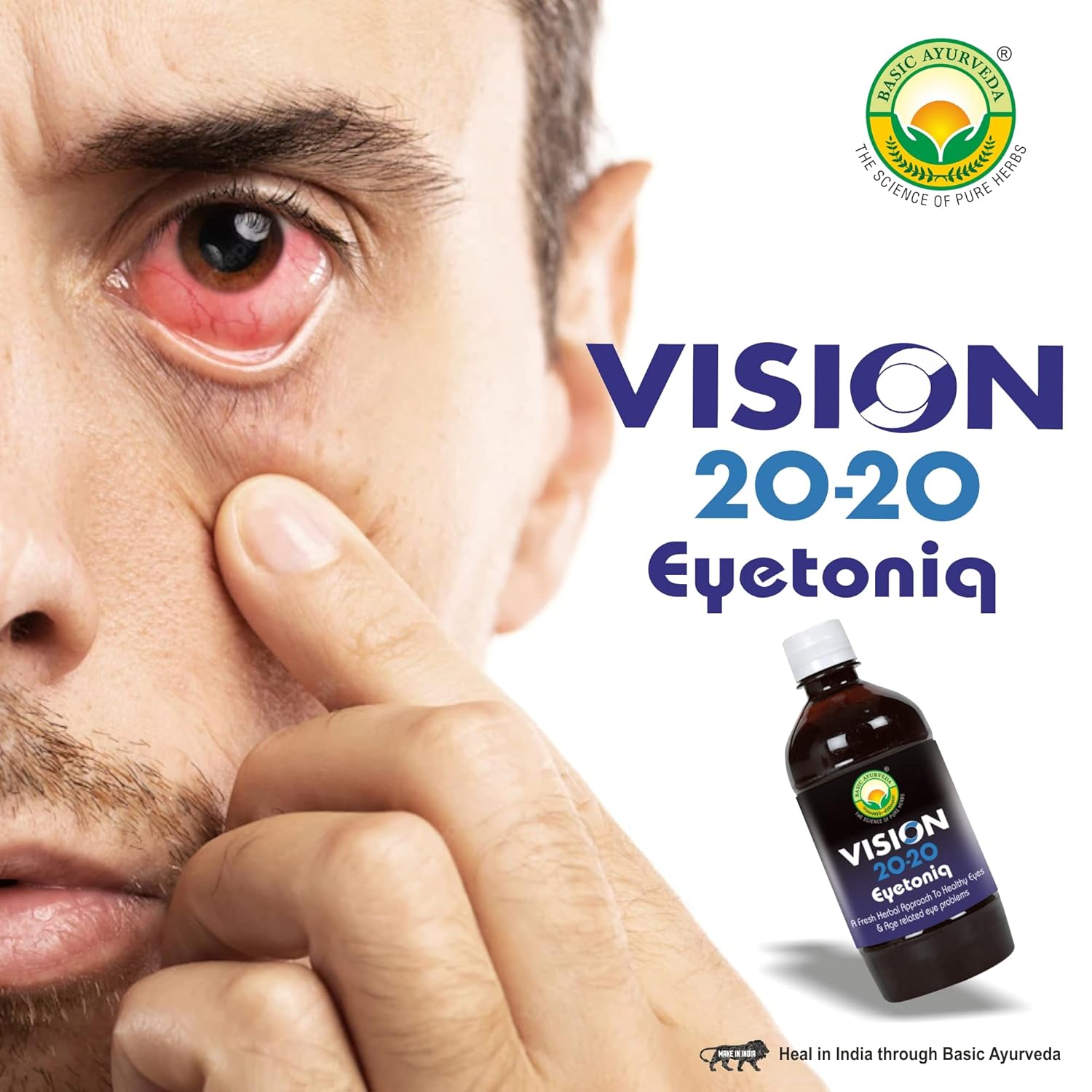 Basic Ayurveda Vision 20-20 Eyetoniq 450 ml For dull pain with burning, Blurring vision, oedema