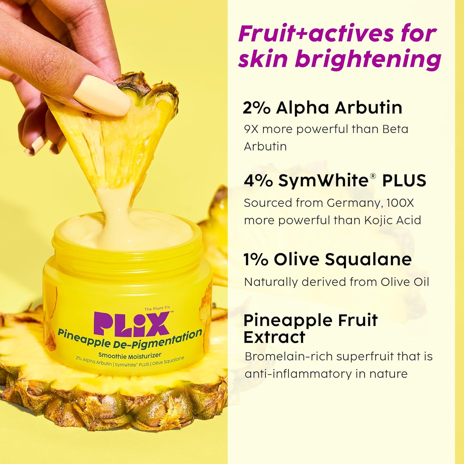 The Plant Fix Plix | Pineapple De-Pigmentation Regime with Pineapple Exfoliation Fruity Toner, Pineapple Juicy Cleanser, Pineapple Depigmentation Dewy Serum, & Smoothie Moisturizer