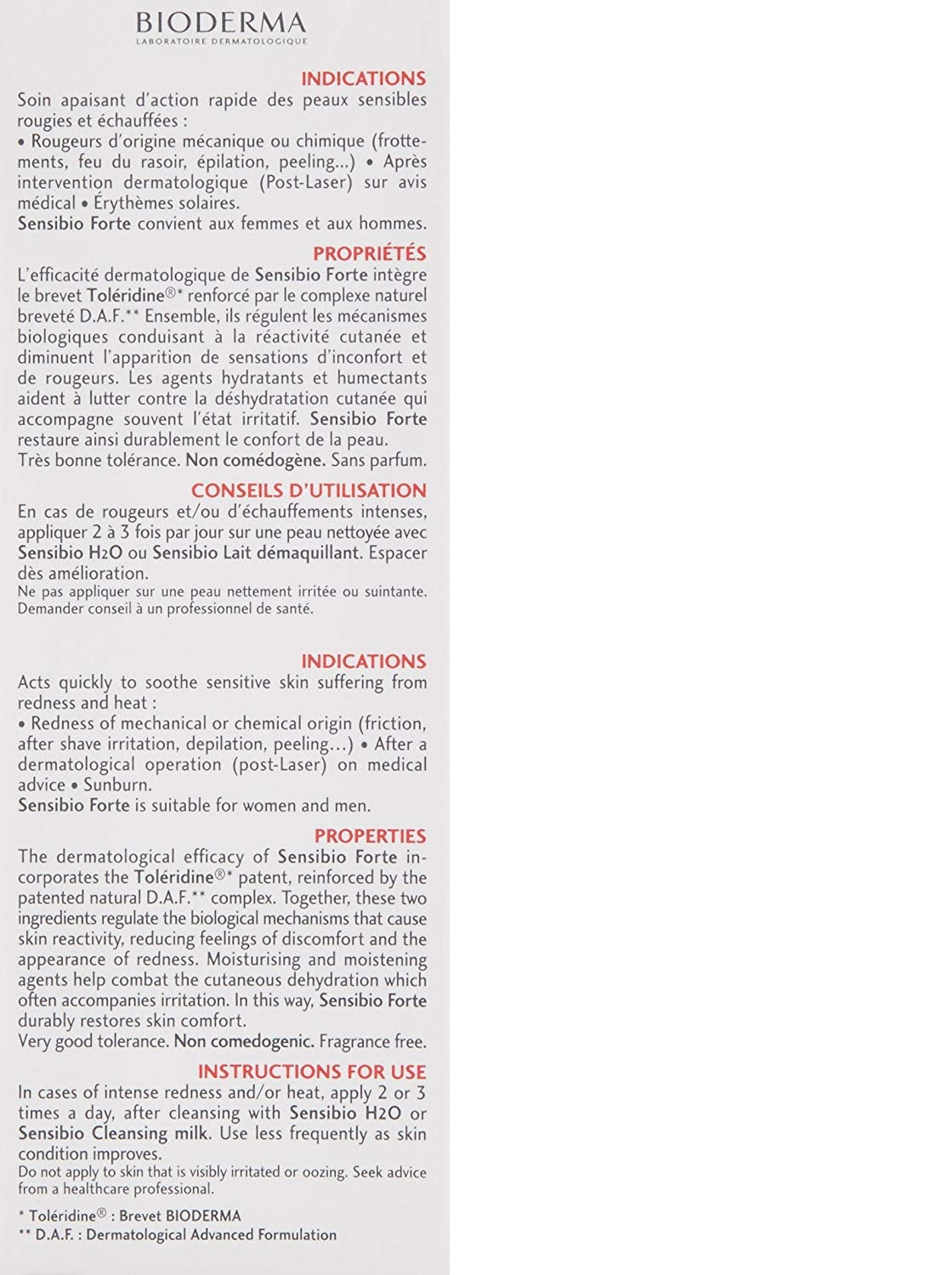 Bioderma Sensibio Forte Rapid Soothing Cream for Red, Sensitive Skin – 40 ml