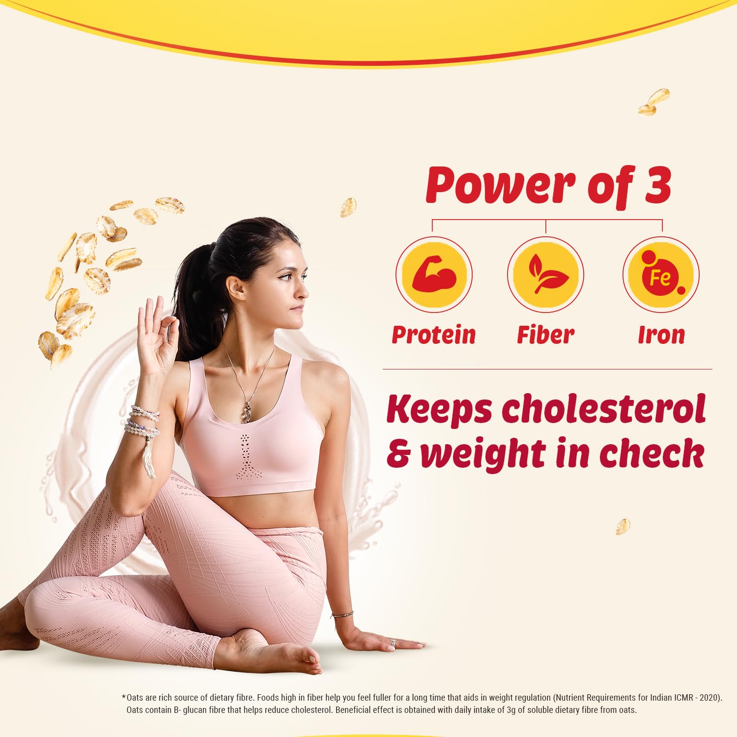 Saffola Oats | 1kg | Instant Rolled |Soft & Creamy |Power of Protein, Iron & Fibre | Nutritious grain[weight may vary]