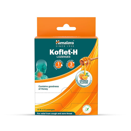 Himalaya Koflet-H Lozenges | Orange Flavor | 10 Blisters of 6 Lozenges |