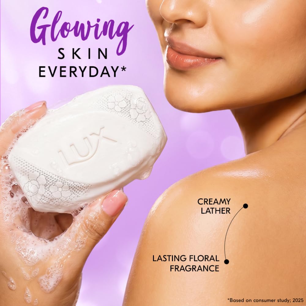 Lux Flaw-less Glow Bathing Soap infused with Vitamin C & E | For Superior Glow | 150g x 3 (Pack of 2)
