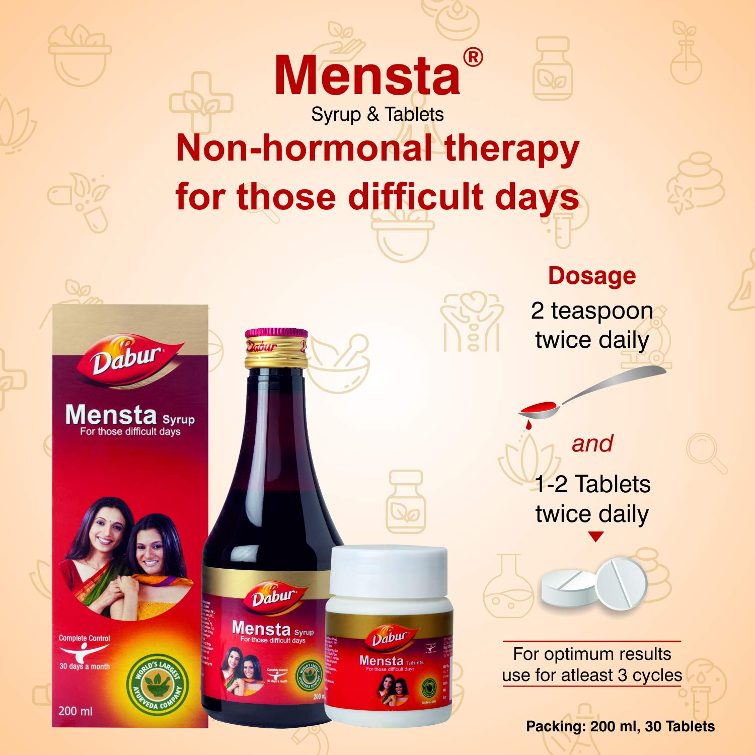 Dabur Ayurvedic Mensta Syrup (200ml)
