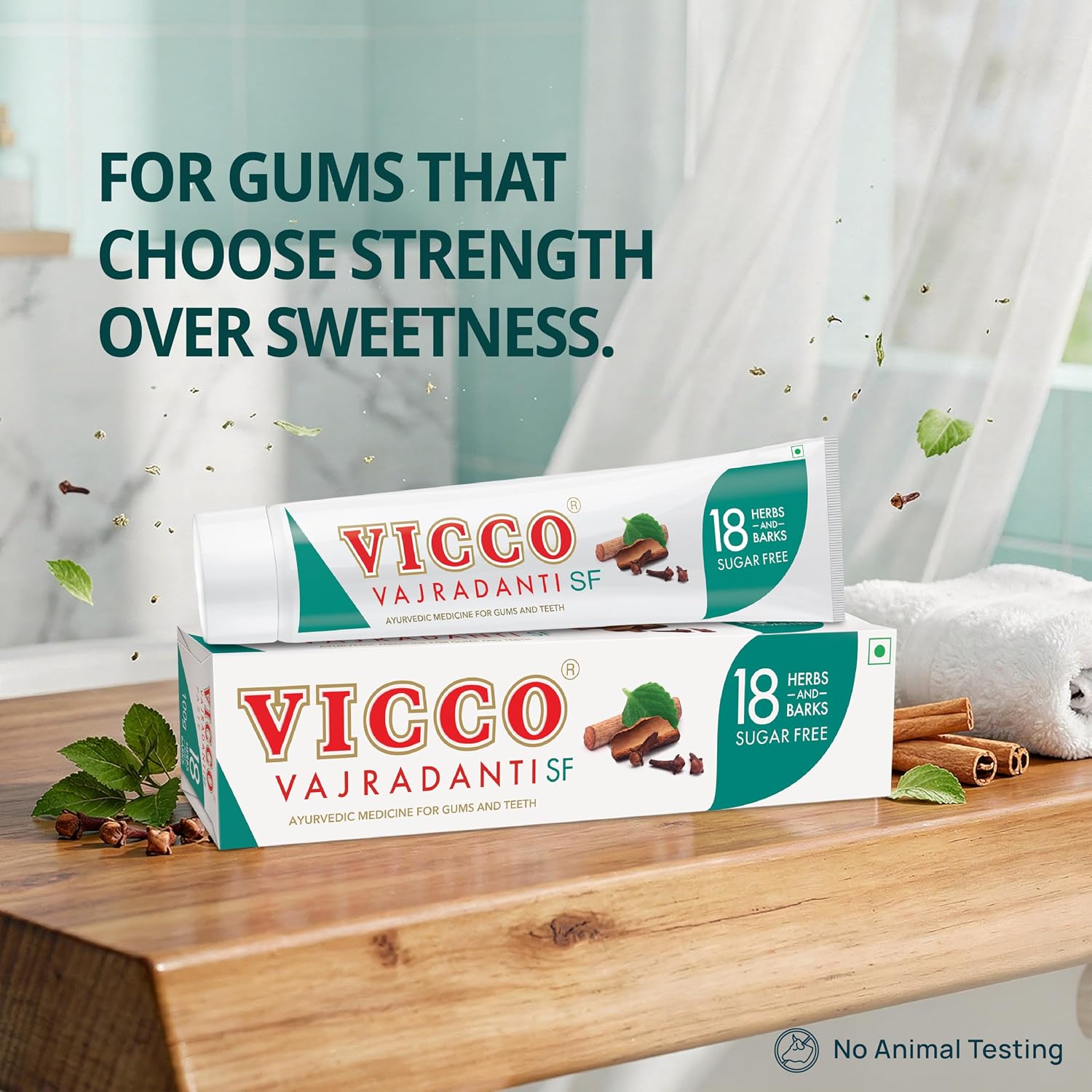 Vicco Vajradanti Sugar Free Paste I Oral Care with 18 Natural Ingredients I No Artificial Sweetener I Cleans Teeth, Fights Bacteria & Supports Gum Health I [160g I Pack of 1]