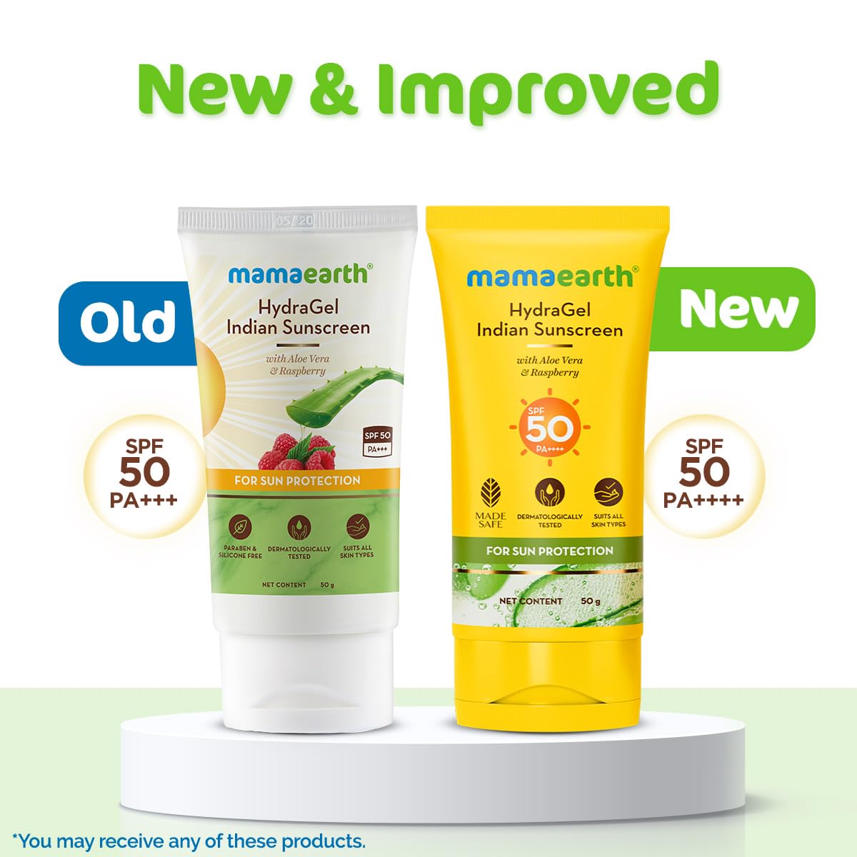 Mamaearth HydraGel Indian Sunscreen SPF 50, With Aloe Vera & Raspberry, for Sun Protection – 50g
