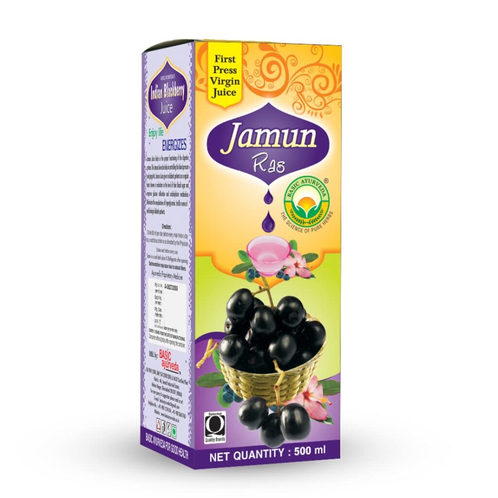 Basic Ayurveda Jamun Juice 500 ml For diabetes, digestive system, natural bowel movement, dysentery