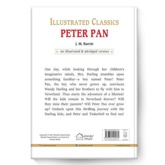 Peter Pan : Illustrated Abridged Children Classics English Novel with Review Questions Hardcover  Book