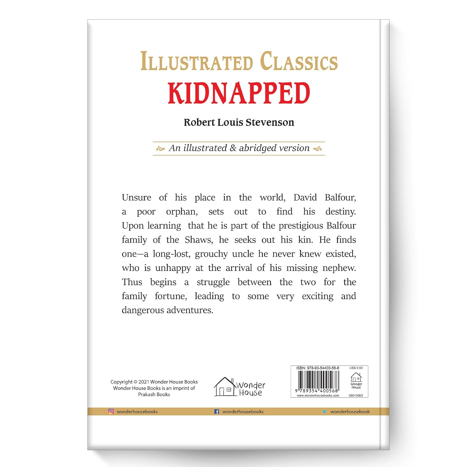 Kidnapped for Kids : Illustrated Abridged Children Classic English Novel with Review Questions Hardcover Book