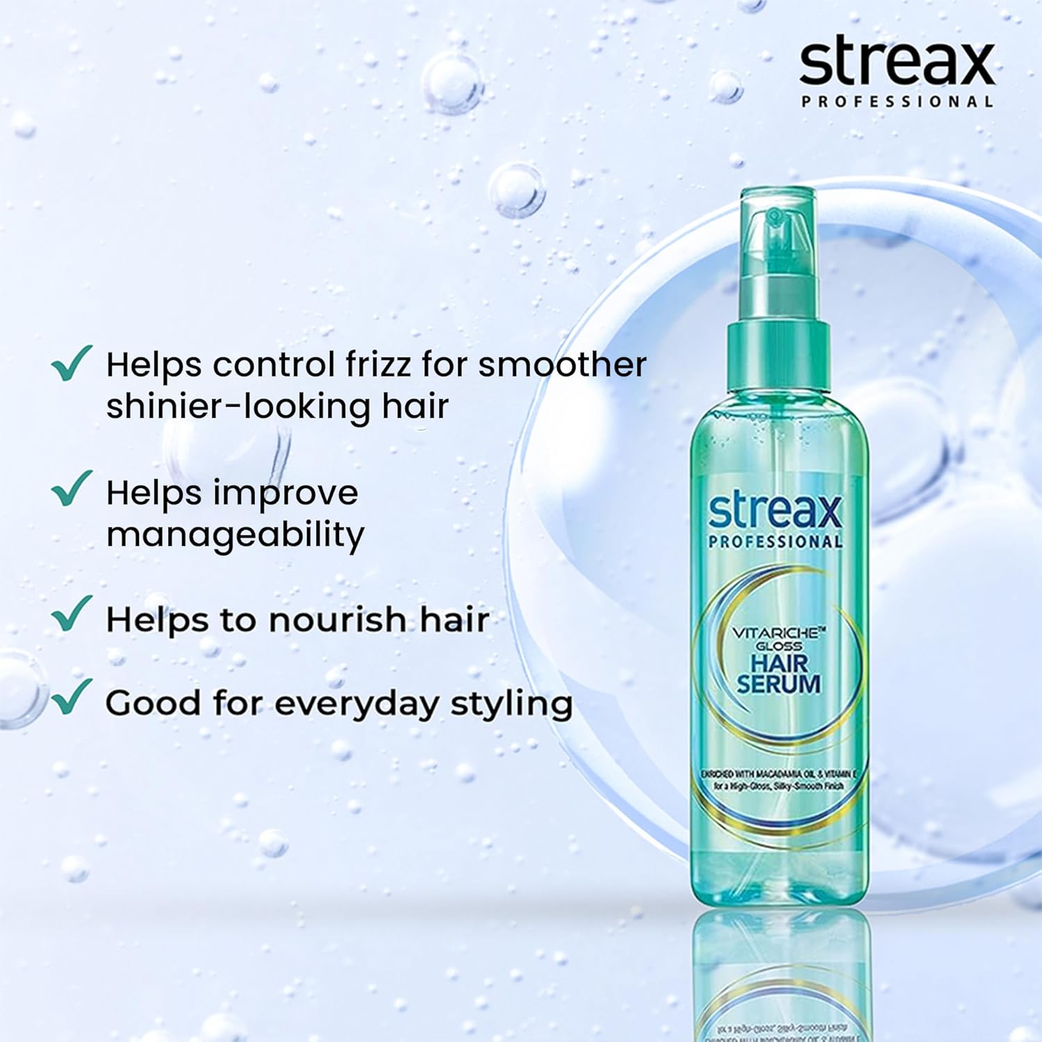 Streax Professional Vitariche Gloss Hair Serum, 200ml