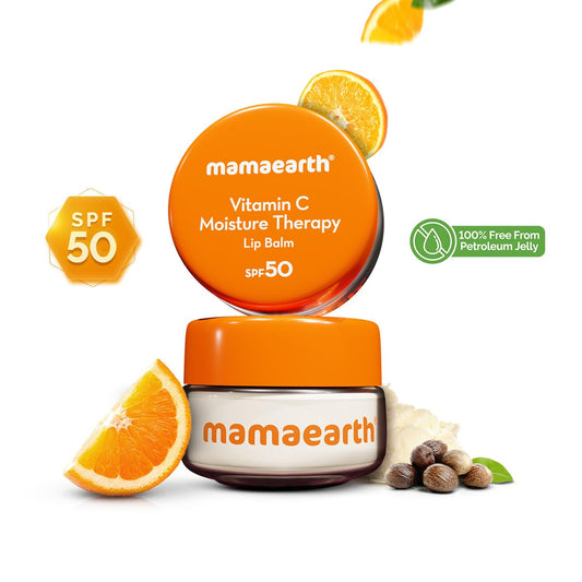 Mamaearth Vitamin C Moisture Therapy Lip Balm SPF 50 with Vitamin C & Honey For Lip Lightening - 15 gm