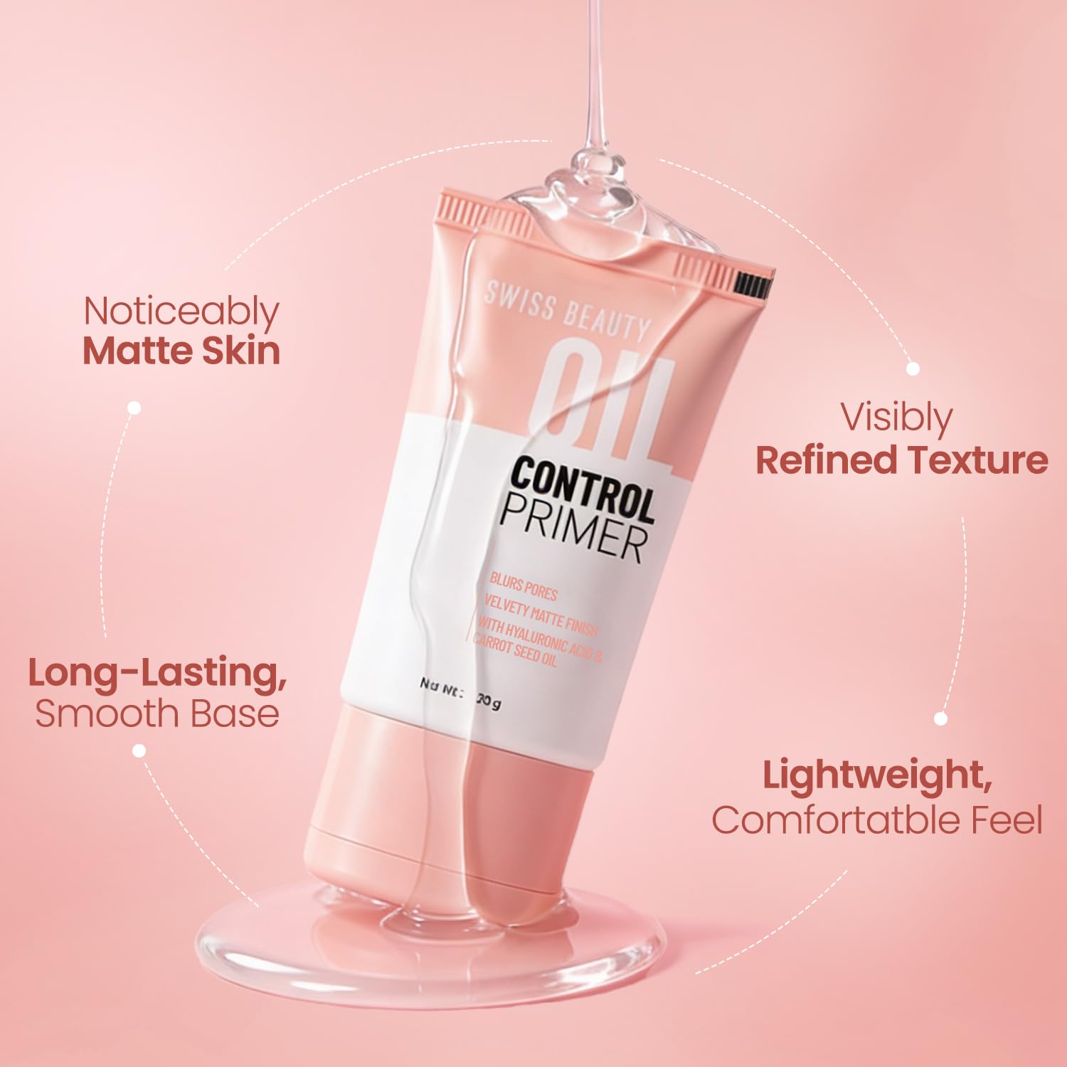 Swiss Beauty Oil Control Primer | Pore-Blurring | Smooth Matte Finish | Lightweight | Non-greasy
