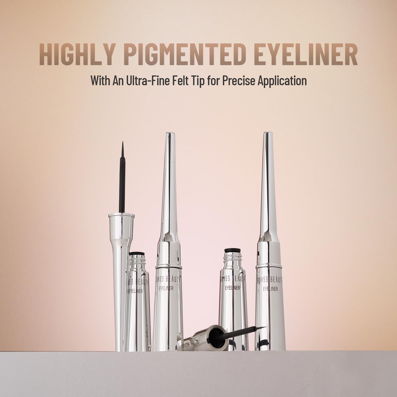 Swiss Beauty Jet Black Liquid Eyeliner | Long Lasting | Waterproof | Smudge Proof & One Stroke Application | 4ml