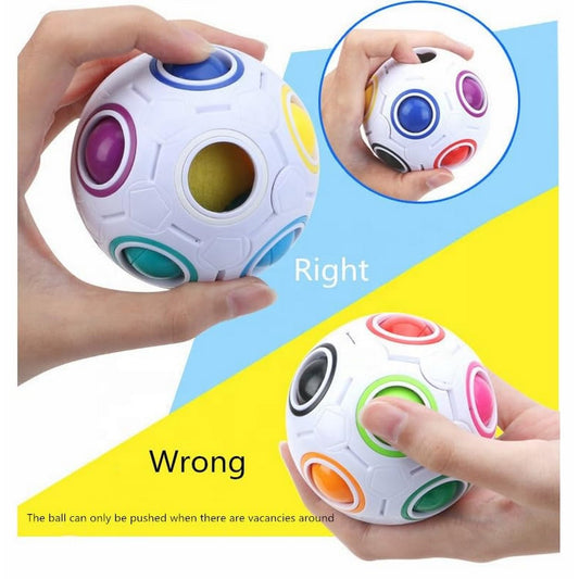 Rainbow Ball Puzzle Fidget Toy | Color Matching Brain Teaser Game | Stress Relief Puzzle Ball for Kids