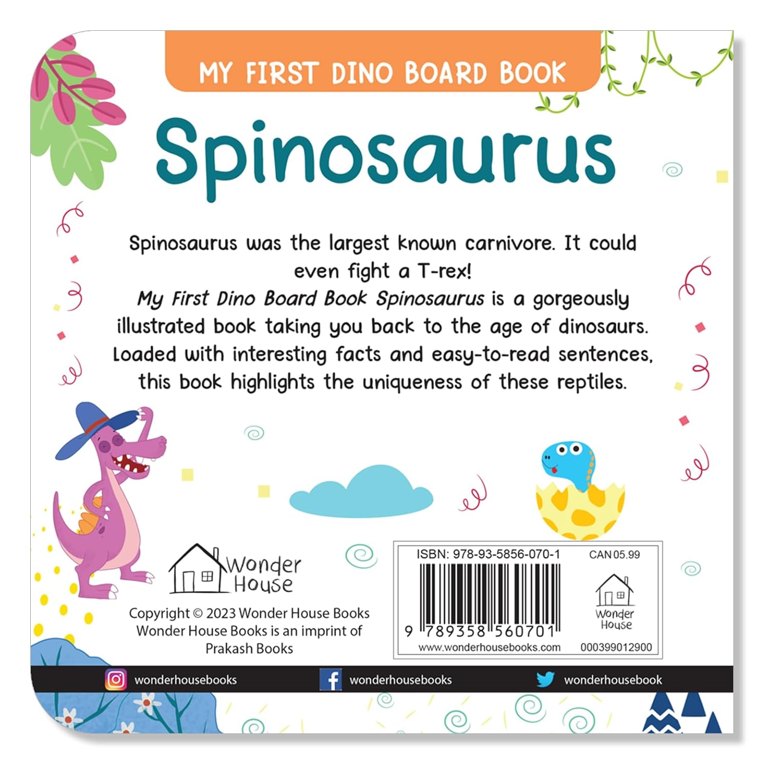Spinosaurus – My First Dino Board Book: Illustrated Dinosaur Picture Book for Kids | Board Book