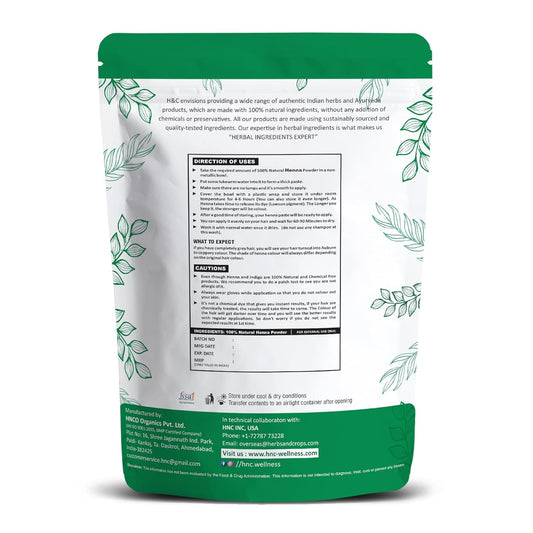 H&C Herbal Ingredients Expert Natural Henna Powder for Hair Coloring & Care - Herbal Mehndi Hair Dye, Long Lasting Color & Shine, Conditions Scalp and Soften Hair, Chemical Free & No Added Color, No Ammonia - 1 kg