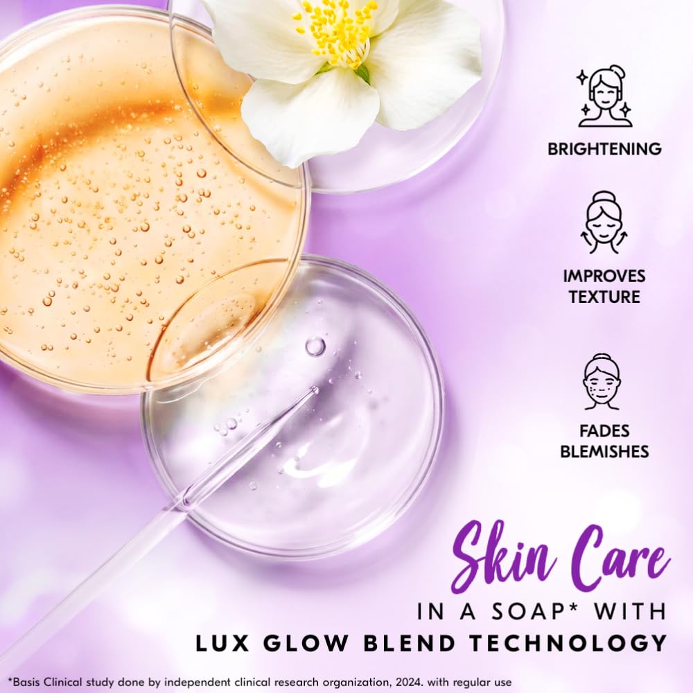 Lux Flaw-less Glow Bathing Soap infused with Vitamin C & E | For Superior Glow | 150g x 3 (Pack of 2)