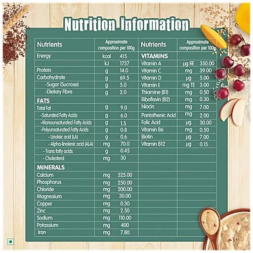Nestle Ceregrow Organic Selection - Multigrain Cereal With Ragi & Mixed Fruits, 2-5 Years, 200 g Bag In Box
