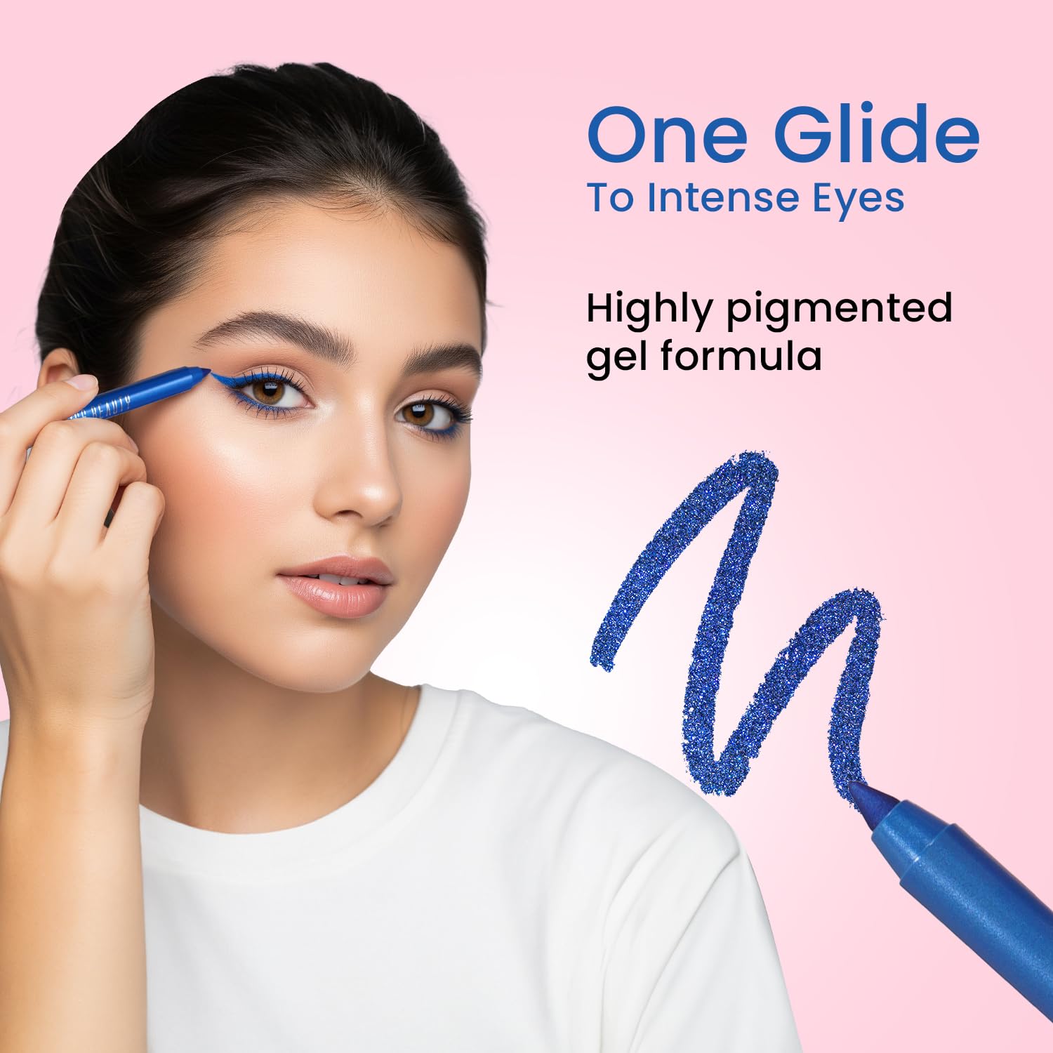 Swiss Beauty Intense Gel Kajal with Sharpener | 12-Hour Stay | Waterproof | Smudge-Proof | Creamy Texture | Highly Pigmented | Multi-Use Eye Pencil | 1.2g, Shade- Electric Blue