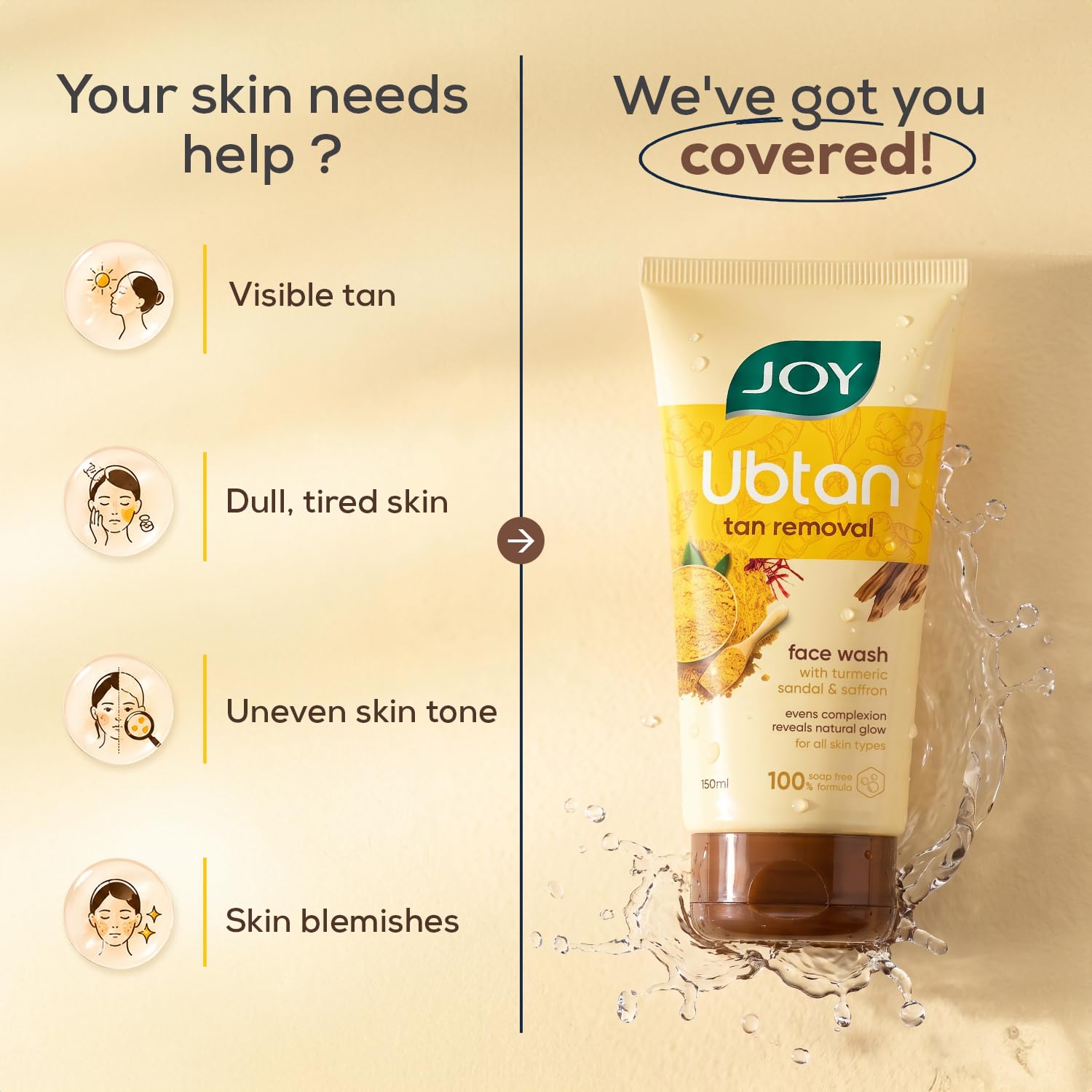 Joy Ubtan Tan Removal Face Wash 200ml
