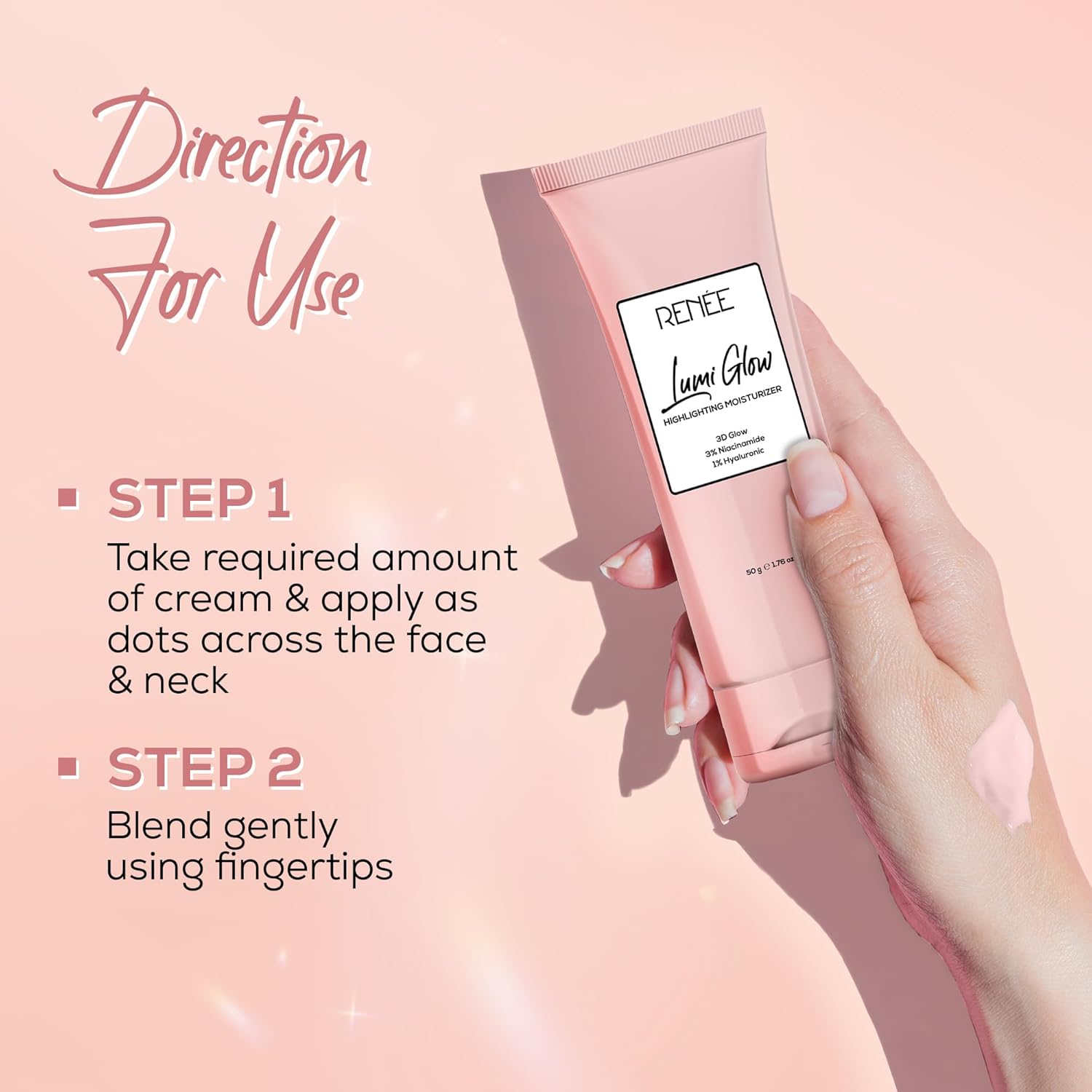 RENEE Lumi Glow Highlighting Moisturizer | Enriched with 3% Niacinamide & 1% Hyaluronic Acid | Non-Sticky | Glowing Skin | 50g
