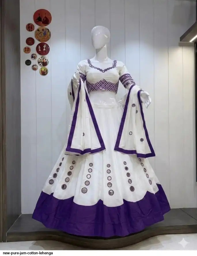 NEW PURE JAM COTTON LEHENGA 1 SIZE L