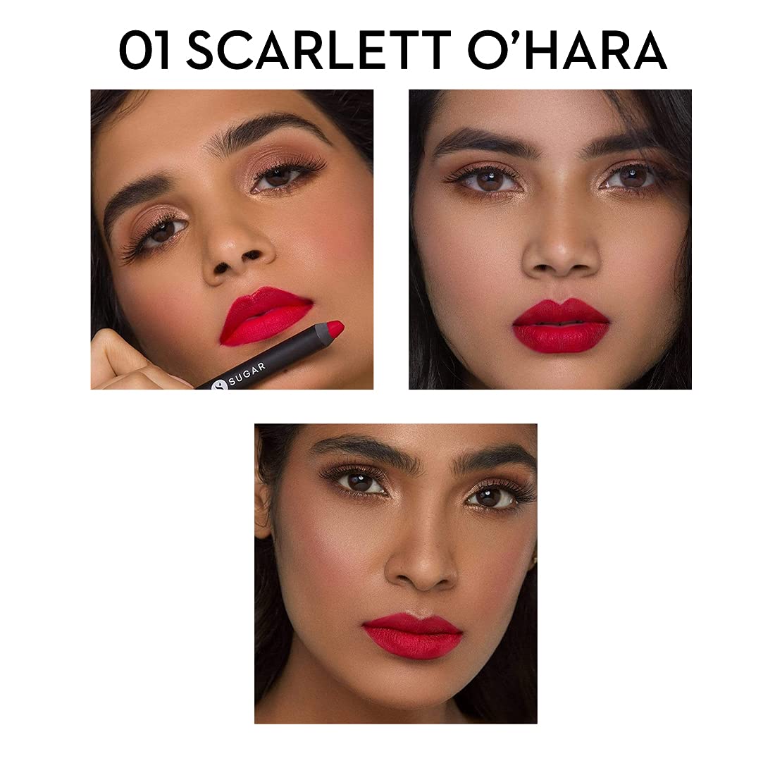 SUGAR Cosmetics Matte as Hell Crayon Lipsticks for Women | Lasts Up To 8+ Hours | Lip Crayon with Sharpener | 2.8gm - 11 Elle Woods