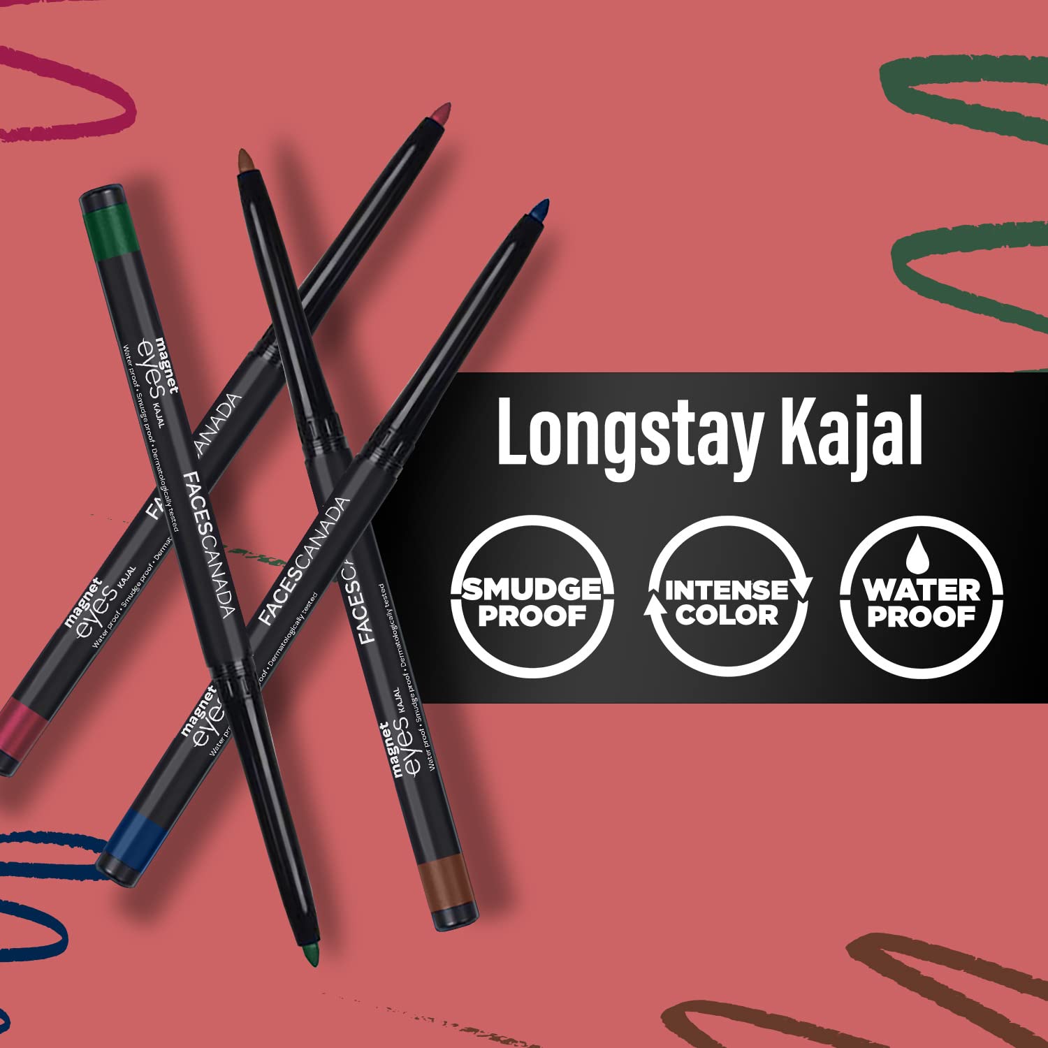 FACESCANADA Magneteyes Color Kajal Pencil - Green Appreciation 02, 0.30G