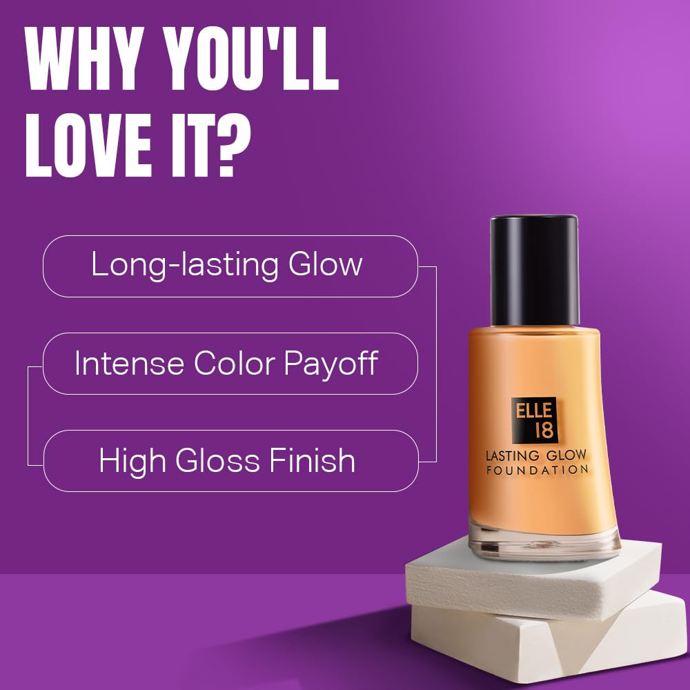 Elle 18 Lasting Glow Foundation|| 02 Marble|| 27 ml