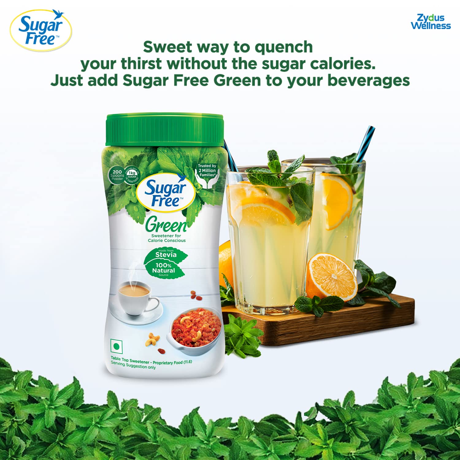 Sugar Free Green Stevia Jar, 200 g