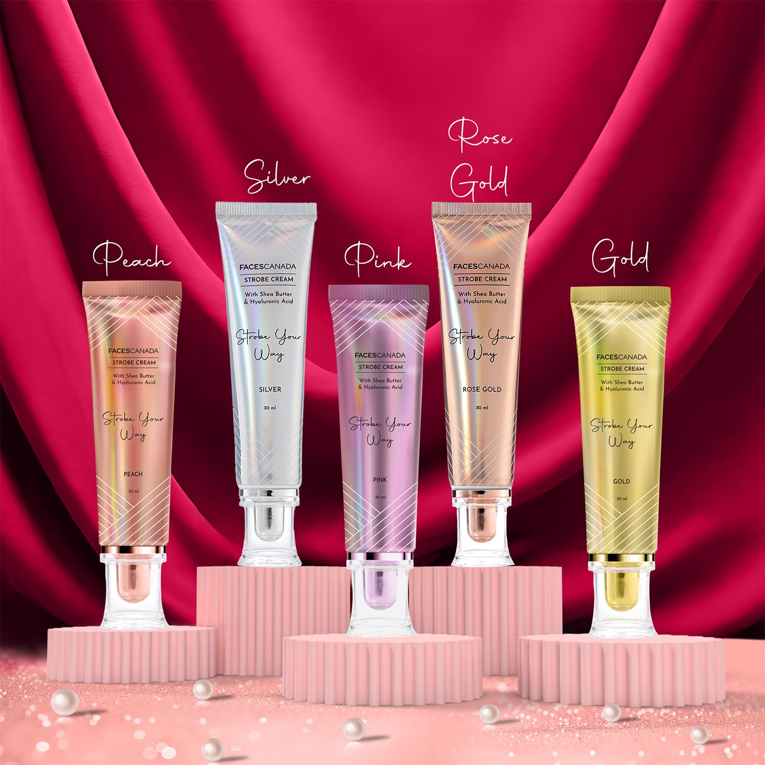 FACESCANADA Strobe Cream - Gold, 30ml | Primer + Highlighter + Moisturizer | Shea Butter & Hyaluronic Acid | Intense Hydration | Flawless Radiant Dewy Skin | Illuminating & Glowing Makeup Base