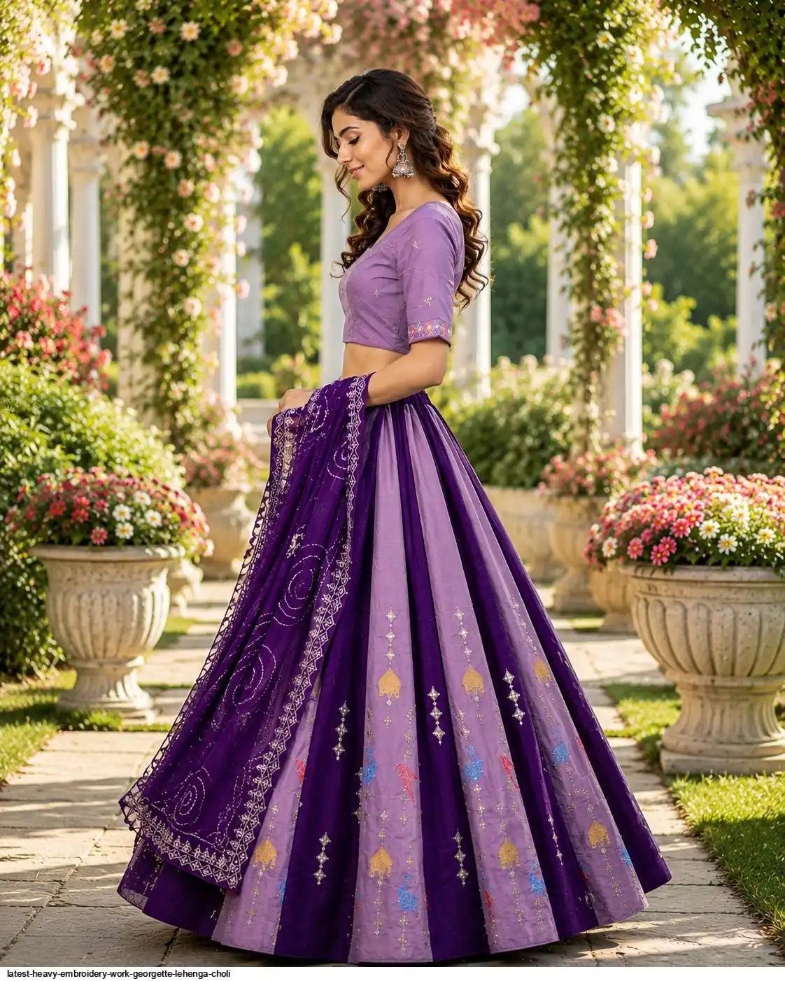 LATEST HEAVY EMBROIDERY WORK GEORGETTE LEHENGA CHOLI