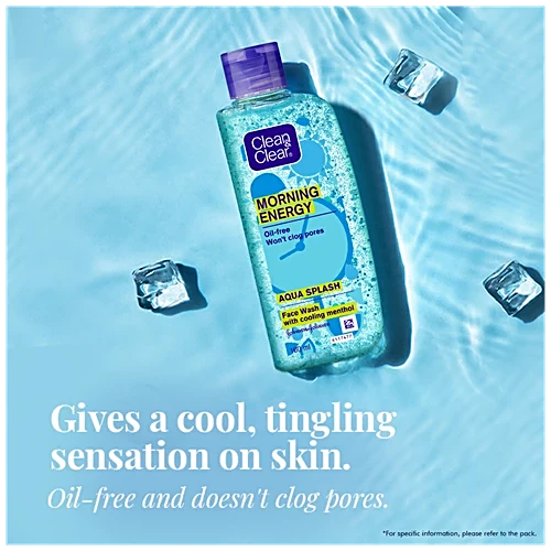 Clean & Clear Morning Energy Aqua Splash, Blue, 100 ml For clean and clear skin, glowing skin