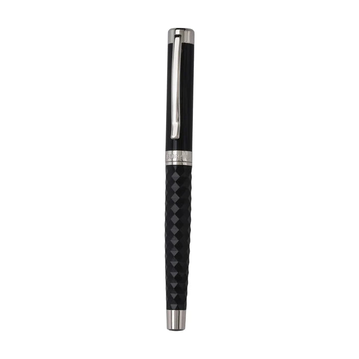 SWISSBRAND Luxe 2514 Black gloss finish Premium composite diamond-shape Fountain Pen with chrome trim