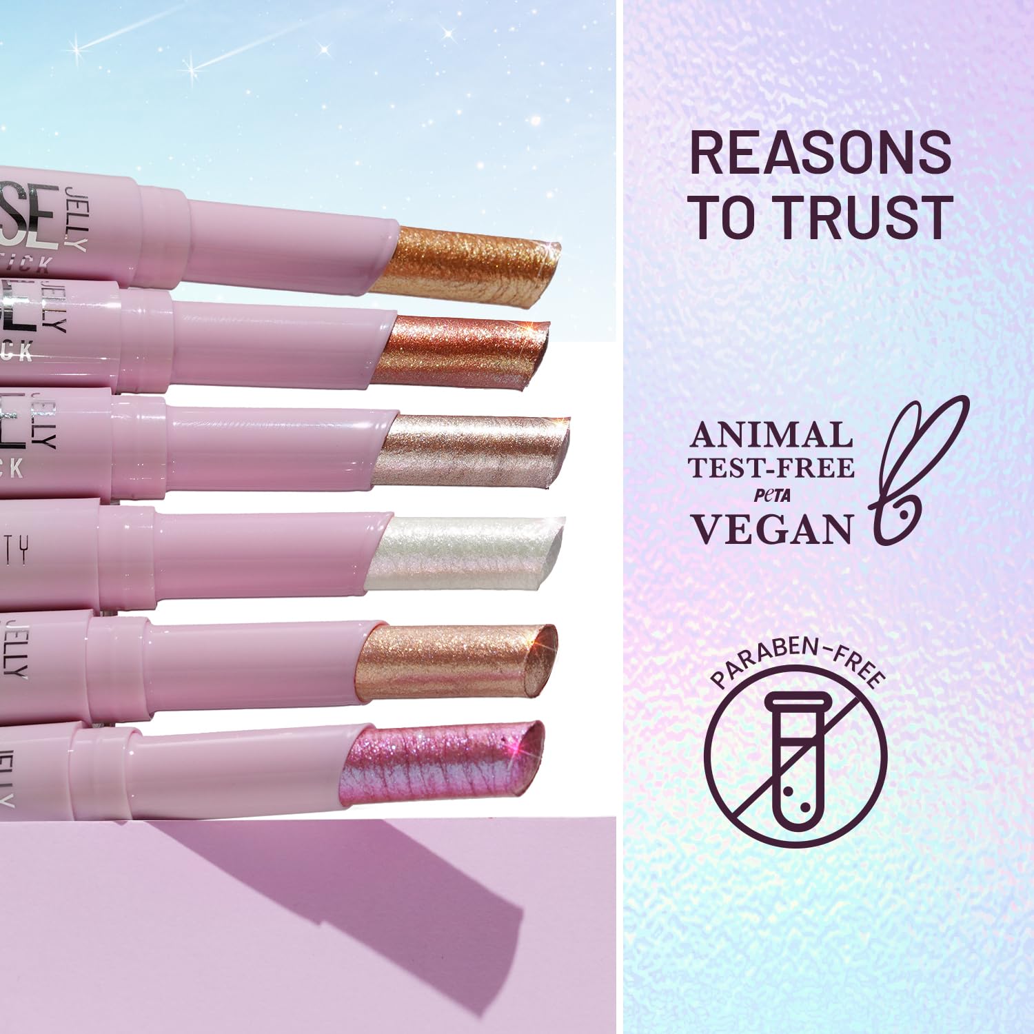 Swiss Beauty Jelly Verse Eyeshadow Glow Stick | Rich Colour Payoff | Crease-Proof | Sparkling Shine | 6 Stellar Shades | Shade- 1. Star Shower, 3g