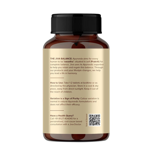 Jiva Ayurveda Sleep Well Plus 120 Tablets | Ayurvedic Sleeping Tablets for Deep Sleep | Tagara-Based Sleep Supplement for Men & Women | Non-Habit Forming & Chemical-Free