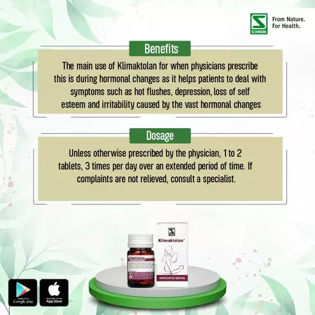 Dr Willmar Schwabe India Homoeopathic Klimaktolan Tablets (20gm) for Depression