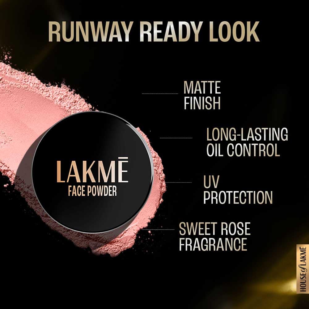 Lakme Forever Matte Face Powder, Matte Finish, Oil Cointrol, for rosy glow, Warm Pink, 40g (OG Collection)