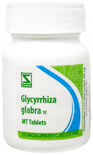 Dr Willmar Schwabe India Homoeopathic Glycyrrhiza Glabra 1X Tablets (20gm) for Allergic Rhinitis Cough