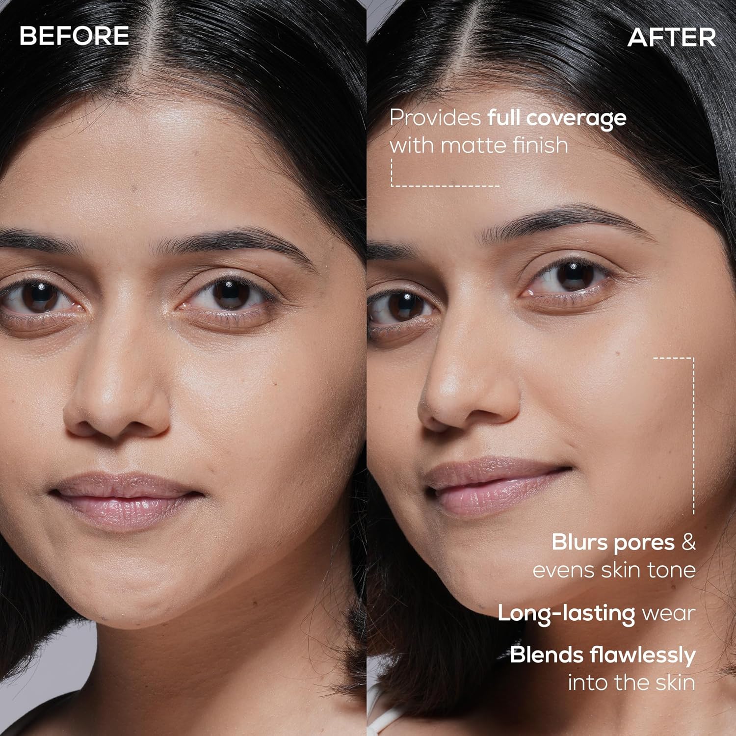 RENEE Bollywood Filter Blurring Liquid Foundation - Hazel Hush | Full Coverage, Matte Finish | Blurs Pores & Blemishes | Hydrates & Evens Skin Tone | With Niacinamide & Hyaluronic Acid | 30ml