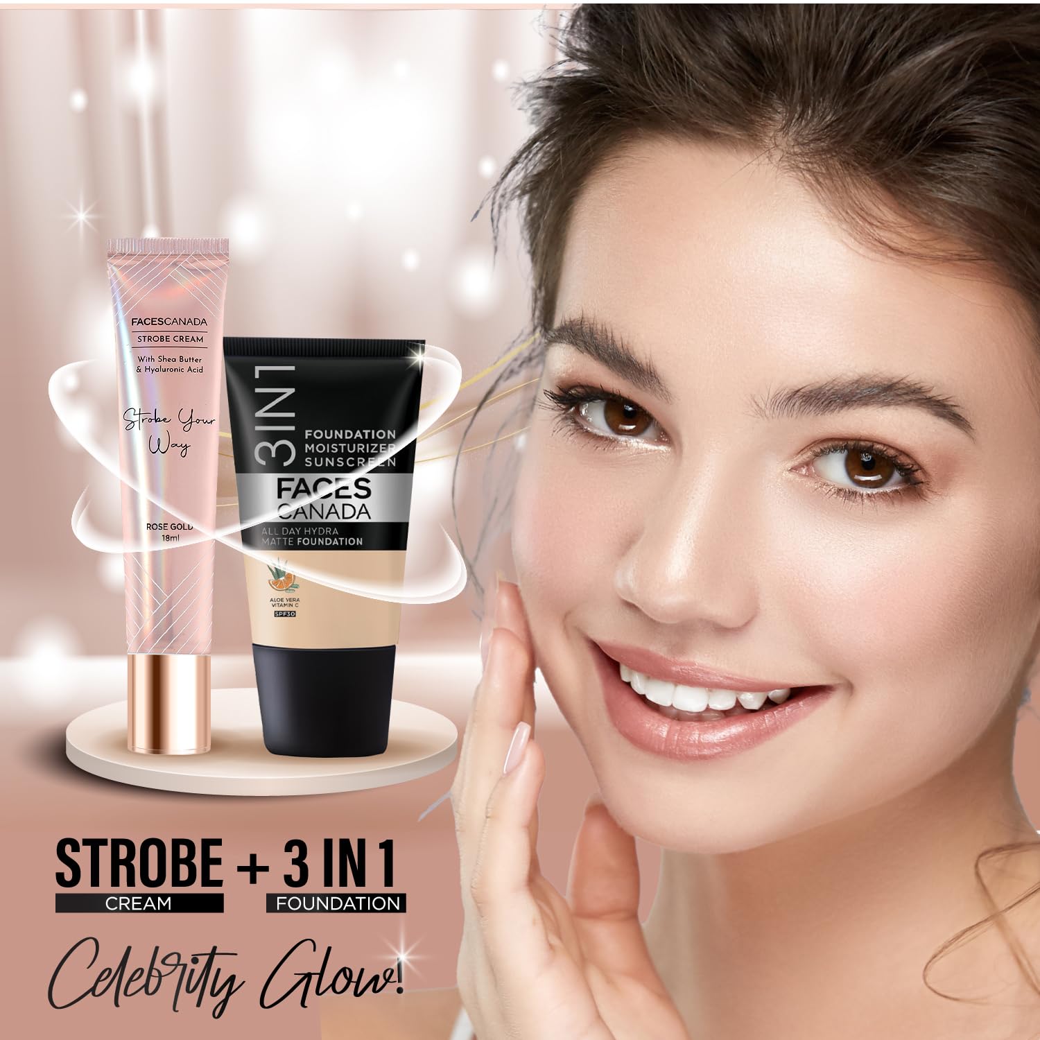 FACES CANADA Strobe Cream Mini- Rose Gold, 18ml